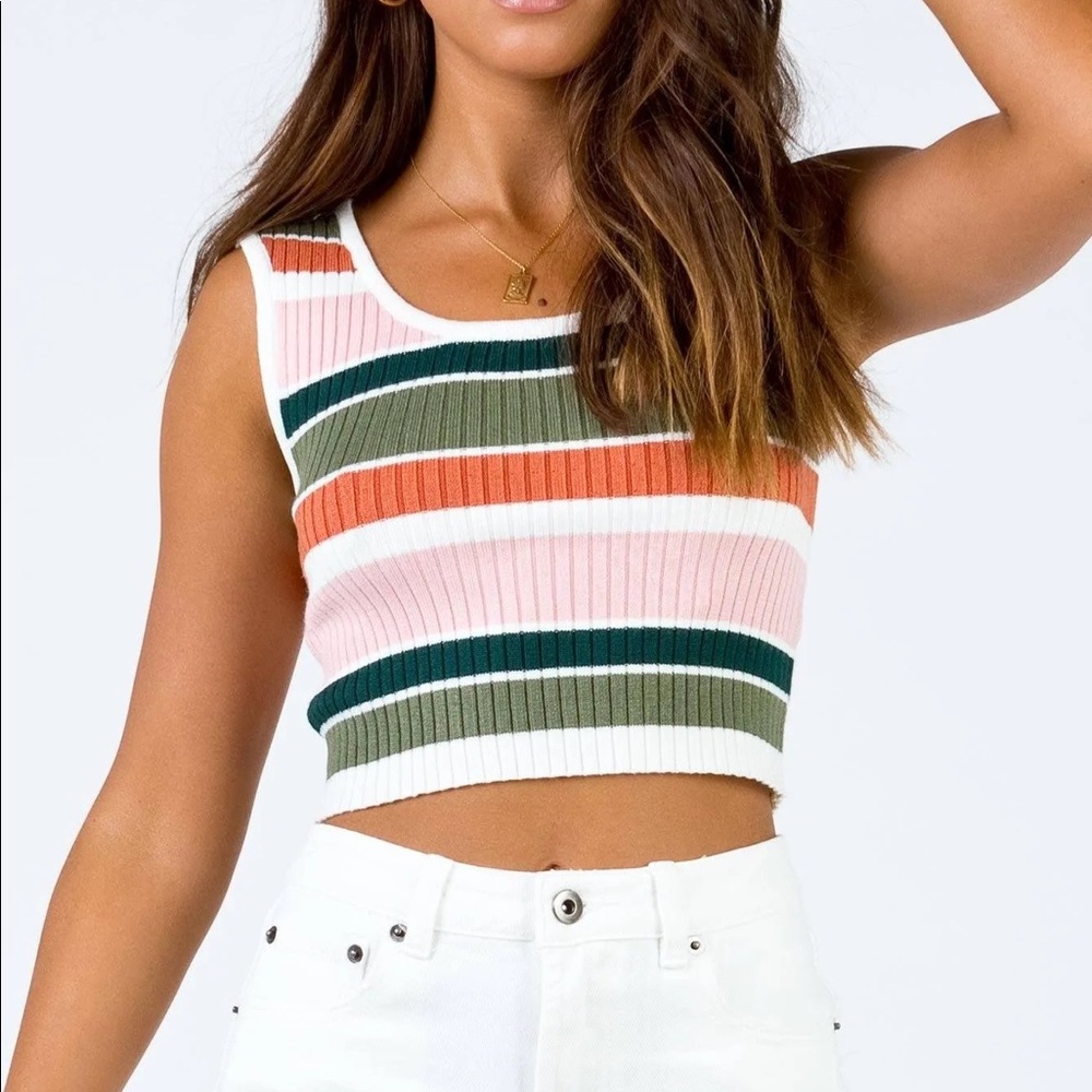 Princess Polly Stripe Crop Tank Top by MINKPINK